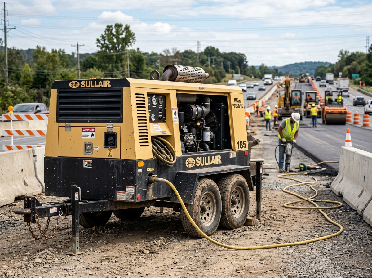 Industrial portable diesel air compressor