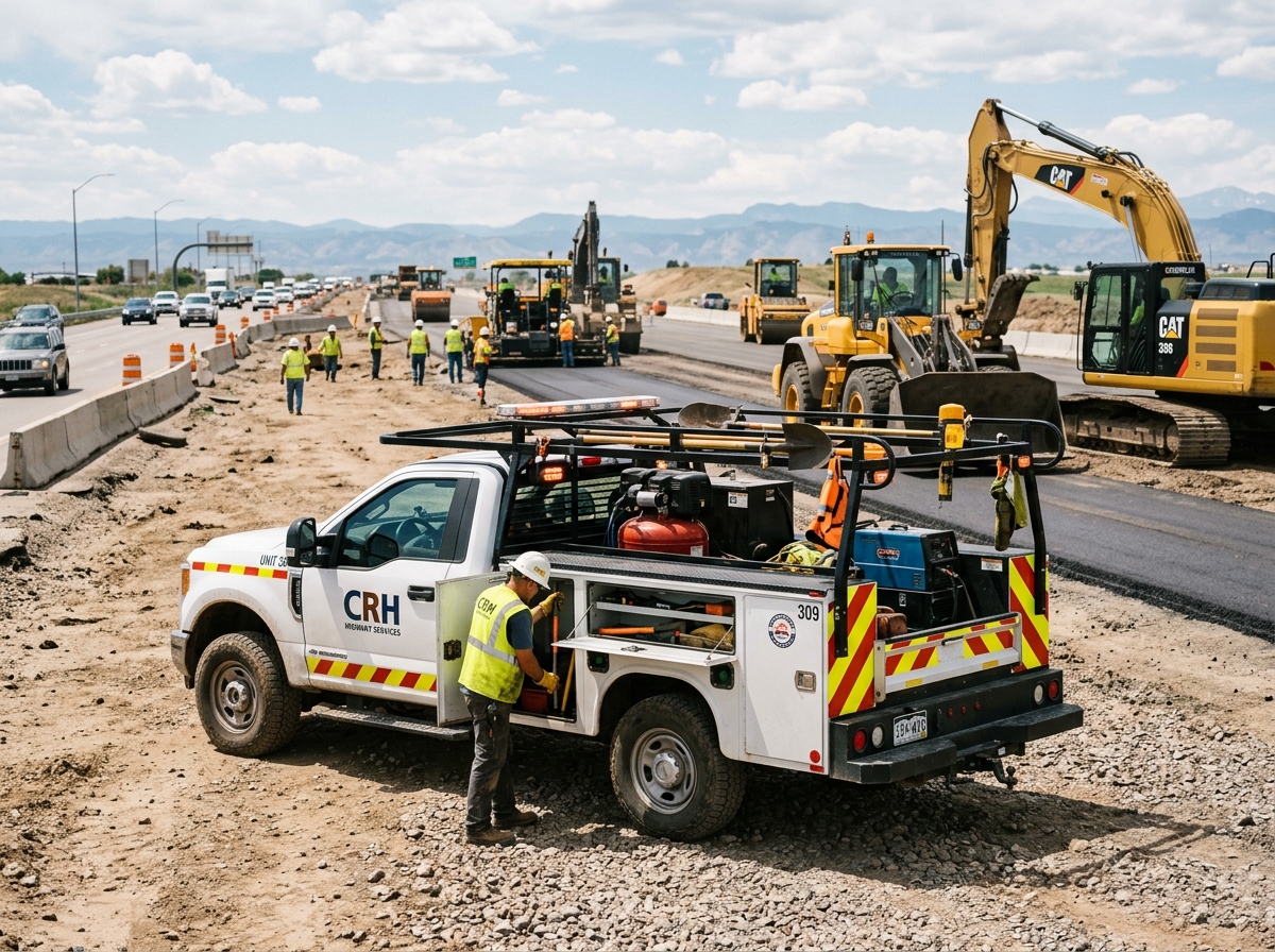 Utility project service pickup truck