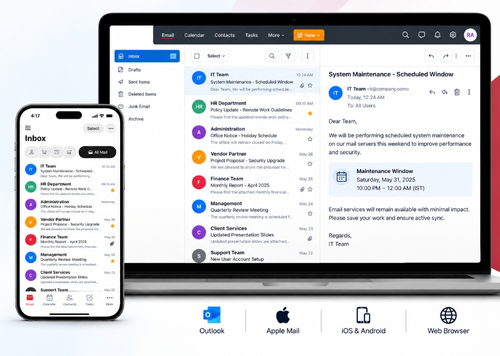 Enterprise Mail Infrastructure - Modern Webmail, Mobile and Desktop Clients